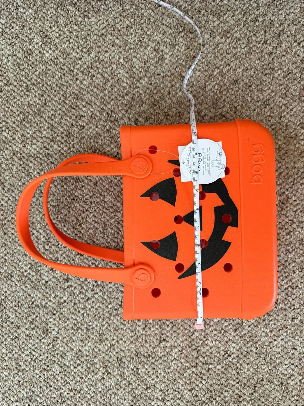 BOGG BAG Orange Tote with Black Jack-O'-Lantern Face